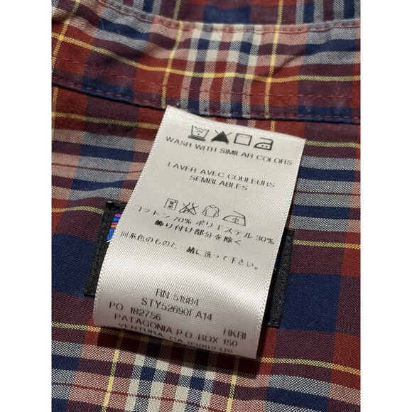 Patagonia Men’s Short Sleeve Plaid Button Up Size XXL Red - Picture 7 of 7